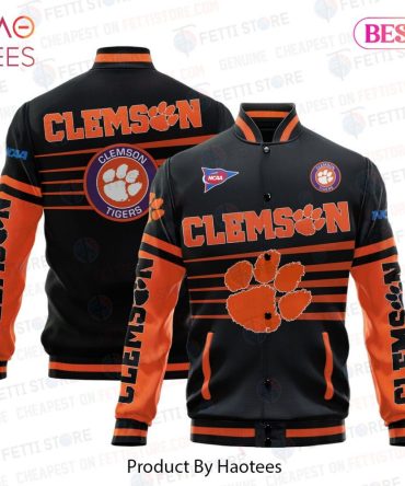 Clemson Tigers Varsity Jacket - Bold Orange & Black Fan Gear, Perfect For Game Day