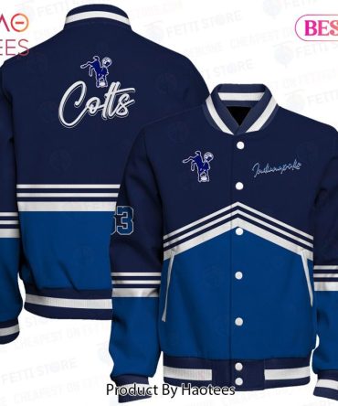 Colts Varsity Jacket - Premium Blue & White Bomber For Fans , Haotees
