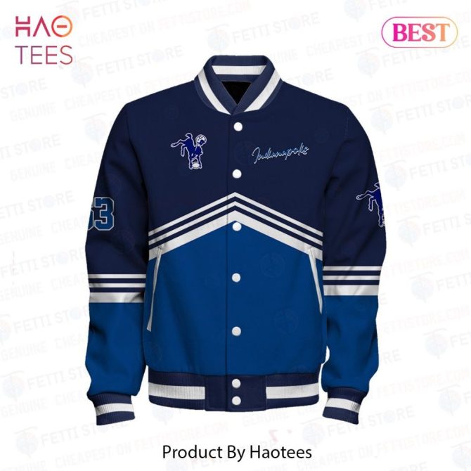 Colts Varsity Jacket - Premium Blue & White Bomber For Fans , Haotees - Image 2