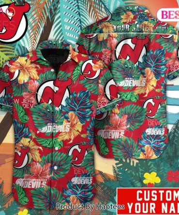 Customizable Tropical Hockey Team Hawaiian Shirt - Personalized Gift