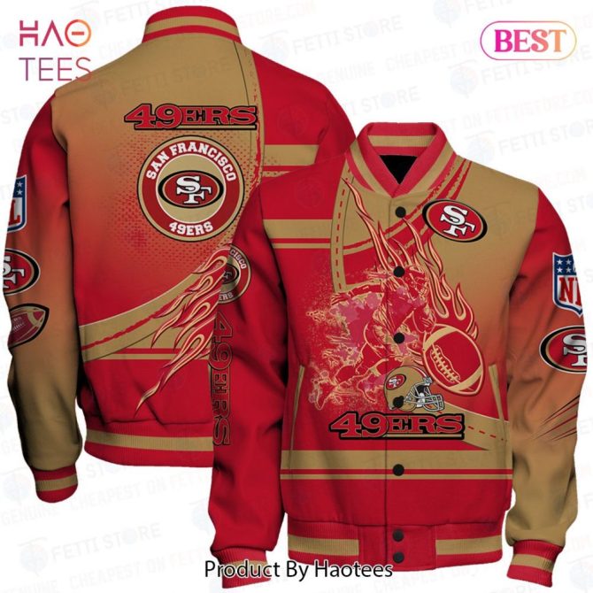 49Ers Nfl Varsity Jacket - Stylish Red & Gold Sports Apparel For Fans