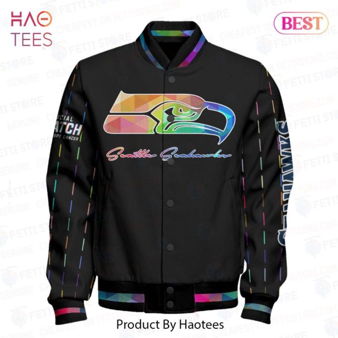 Colorful Seahawks Varsity Jacket – Stylish, Official Fan Gear For Ultimate Support - Image 2