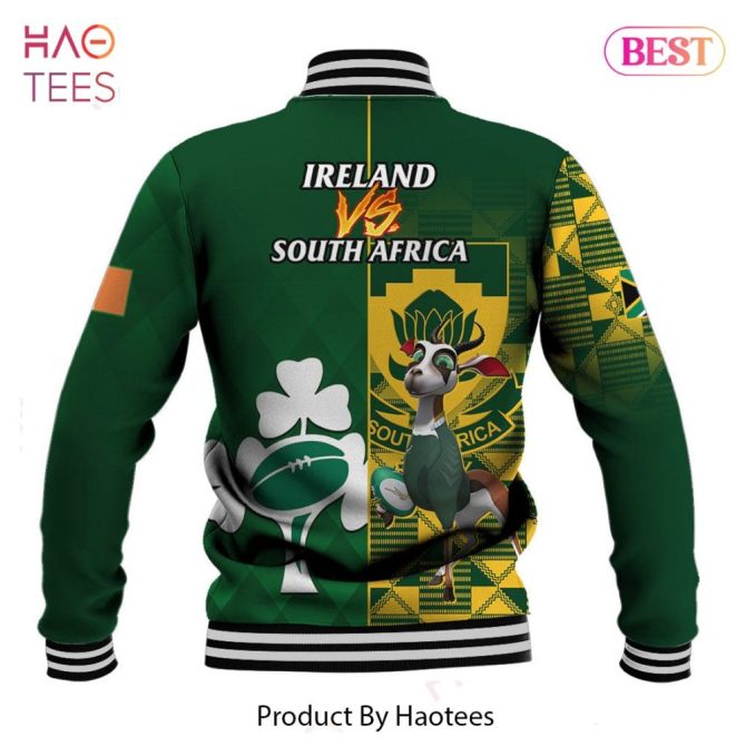 Ireland Vs South Africa Rugby Jacket - Unique Green Varsity Style By Haotees - Image 2