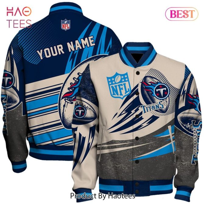 Customizable Nfl Titans Varsity Jacket – Personalized Name & Logo Design, Perfect Gift!