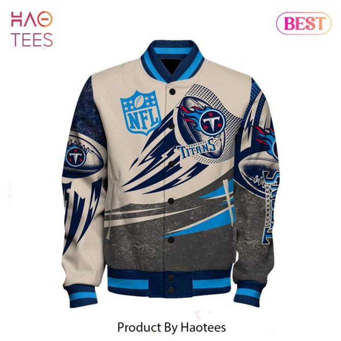 Customizable Nfl Titans Varsity Jacket – Personalized Name & Logo Design, Perfect Gift! - Image 2