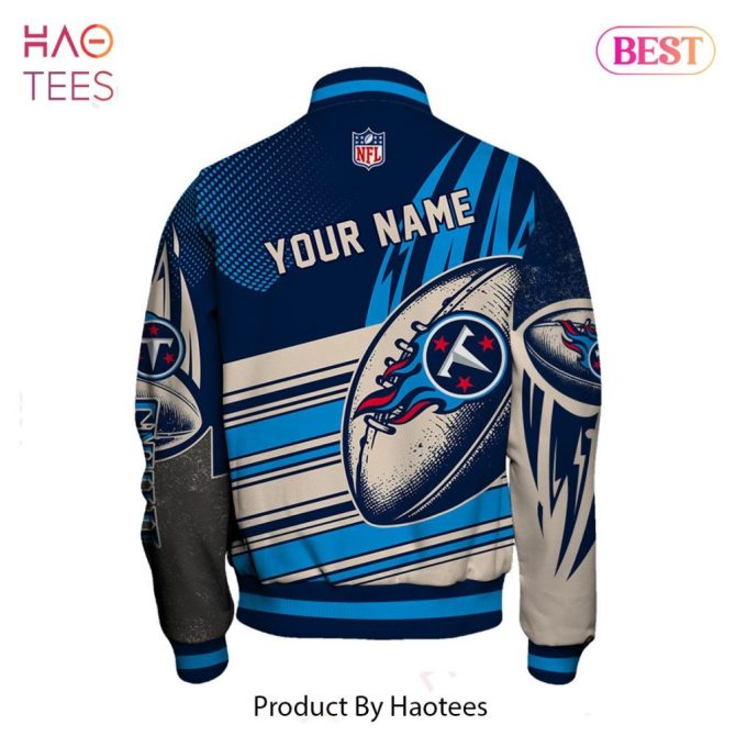 Customizable Nfl Titans Varsity Jacket – Personalized Name & Logo Design, Perfect Gift! - Image 3