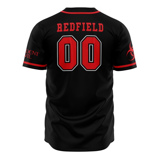 Stylish Black & Red Baseball Jersey - Umbrella Corp Design For Fans - Image 2