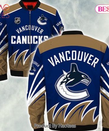 New Fashion   Vancouver Canucks Bomber Jacket Style Winter Gift For Men