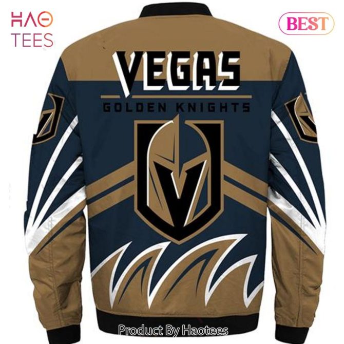 New Fashion   Vegas Golden Knights Bomber Jacket Style Winter Coat Gift For Men - Image 3