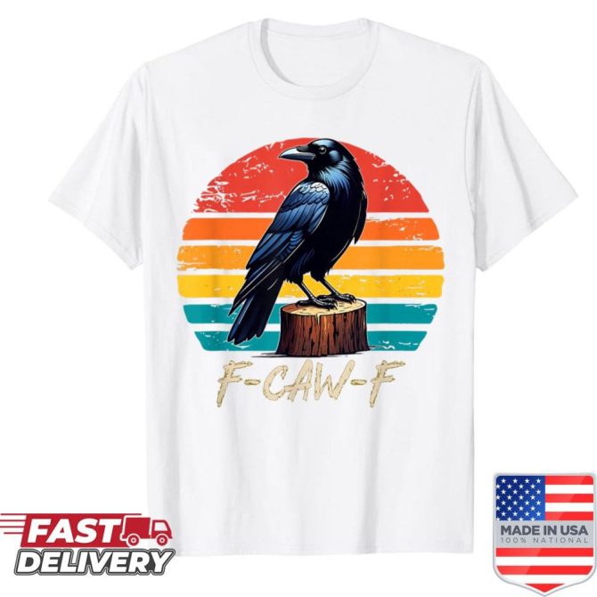 Vintage Retro Halloween F Caw F F-Caw-F Crow Graphic Humor Shirt