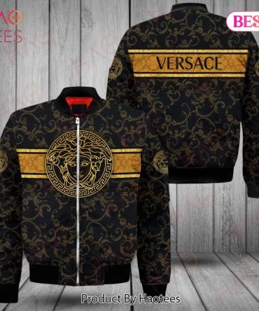 Stylish Black & Gold Bomber Jacket - Trendy Design, Perfect For Any Occasion