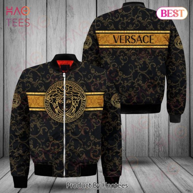 Stylish Black & Gold Bomber Jacket - Trendy Design, Perfect For Any Occasion