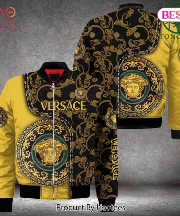 Luxury Baroque Print Bomber Jacket - Stylish Medusa Design Coat For Men