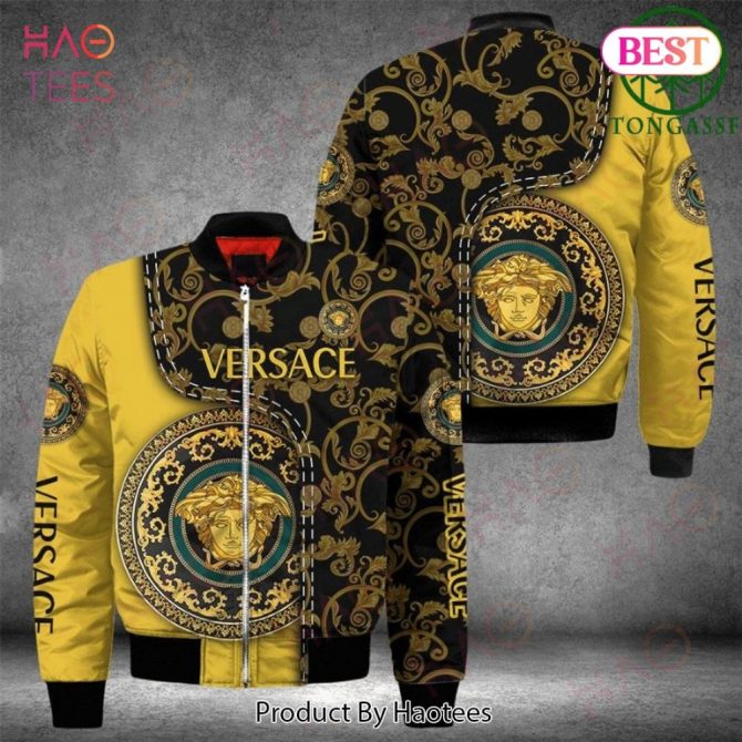 Luxury Baroque Print Bomber Jacket - Stylish Medusa Design Coat For Men