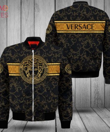 Luxurious Black & Gold Baroque Bomber Jacket - Bold Fashion Statement For Men