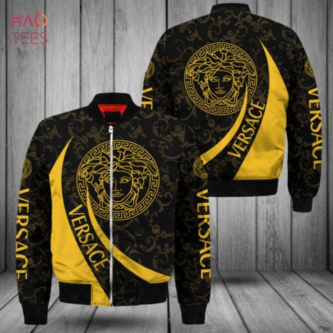 Stylish Black & Gold Patterned Bomber Jacket – Trendy & Comfortable Outerwear For Men & Women - Image 2