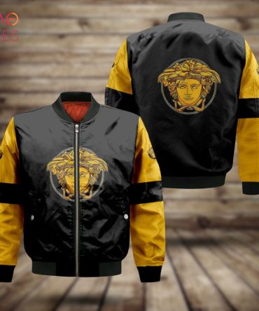 Stylish Black & Gold Bomber Jacket - Versace-Inspired Design, Perfect For Trendsetters!