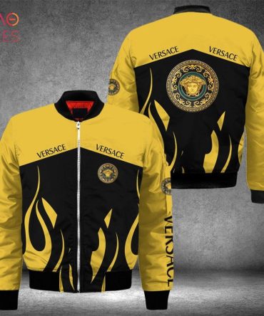 Stylish Yellow & Black Bomber Jacket - Bold Medusa Design, Perfect For Trendsetters