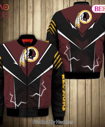 New Fashion   Washington Football Team Bomber Jacket Lightning Graphic Gift For Men