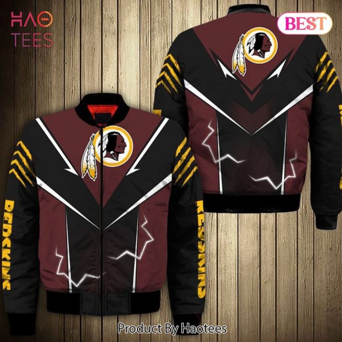 New Fashion   Washington Football Team Bomber Jacket Lightning Graphic Gift For Men