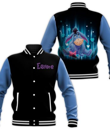 Cozy Eeyore Varsity Jacket – Blue & Black, Perfect Gift For Disney Fans