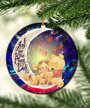 Winnie The Pooh Love You To The Moon Galaxy Ceramic Circle Ornament Perfect Gift For Christmas Holiday