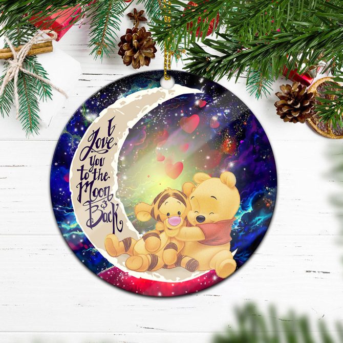 Winnie The Pooh Love You To The Moon Galaxy Ceramic Circle Ornament Perfect Gift For Christmas Holiday - Image 2