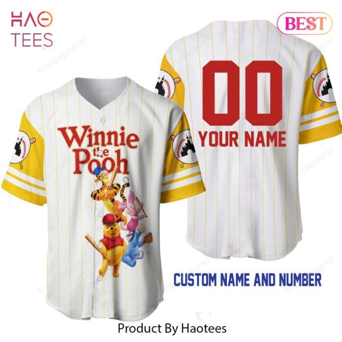 Custom Winnie The Pooh Baseball Jersey - Personalize With Your Name & Number!