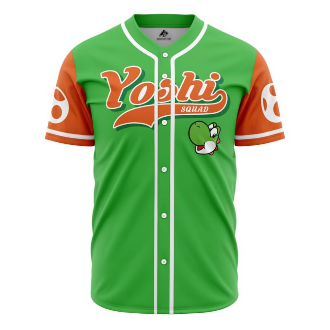 Level Up In Style: Yoshi Squad Green Baseball Jersey For Gamers & Fans - Limited Edition!