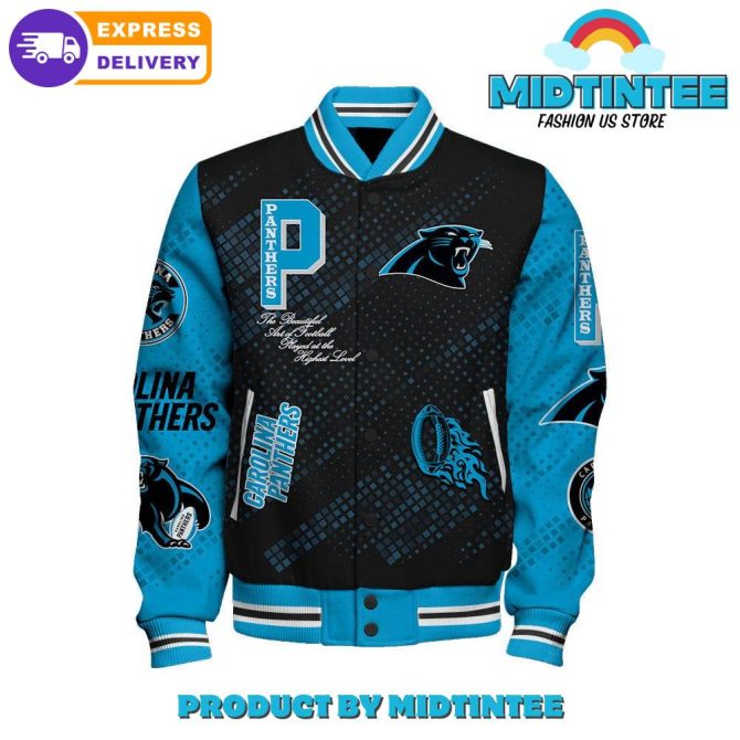 Carolina Panthers 2024 Nfl Pattern Baseball Jacket - Image 3