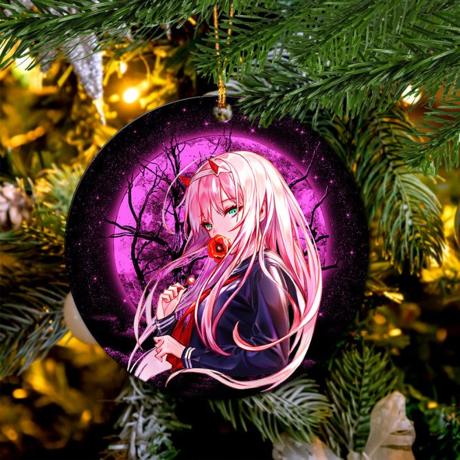 Zero Two Moonlight Ceramic Circle Ornament Perfect Gift For Christmas Holiday