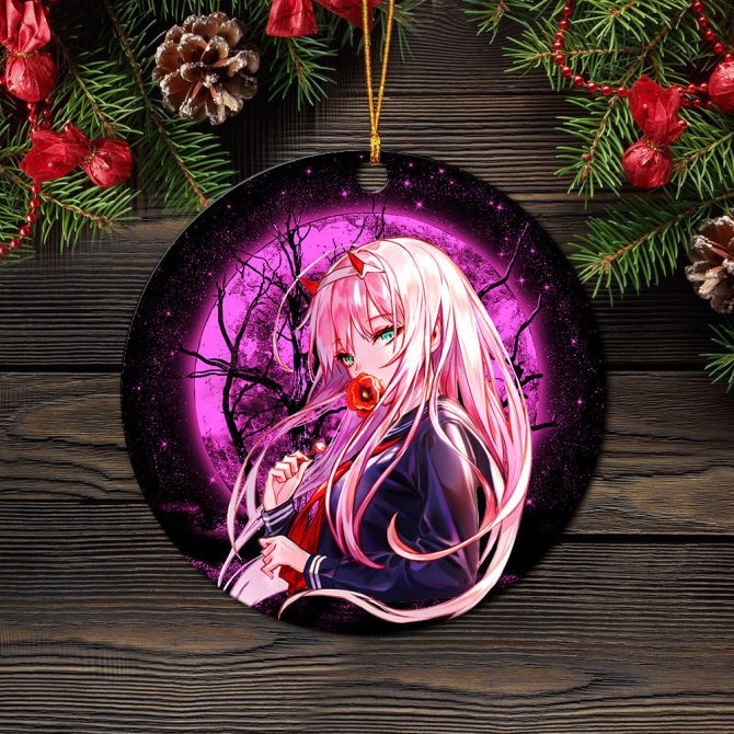 Zero Two Moonlight Ceramic Circle Ornament Perfect Gift For Christmas Holiday - Image 2