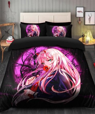 Darling In The Franxx Zero Two Moonlight Bedding Set Duvet Cover And 2 Pillowcases