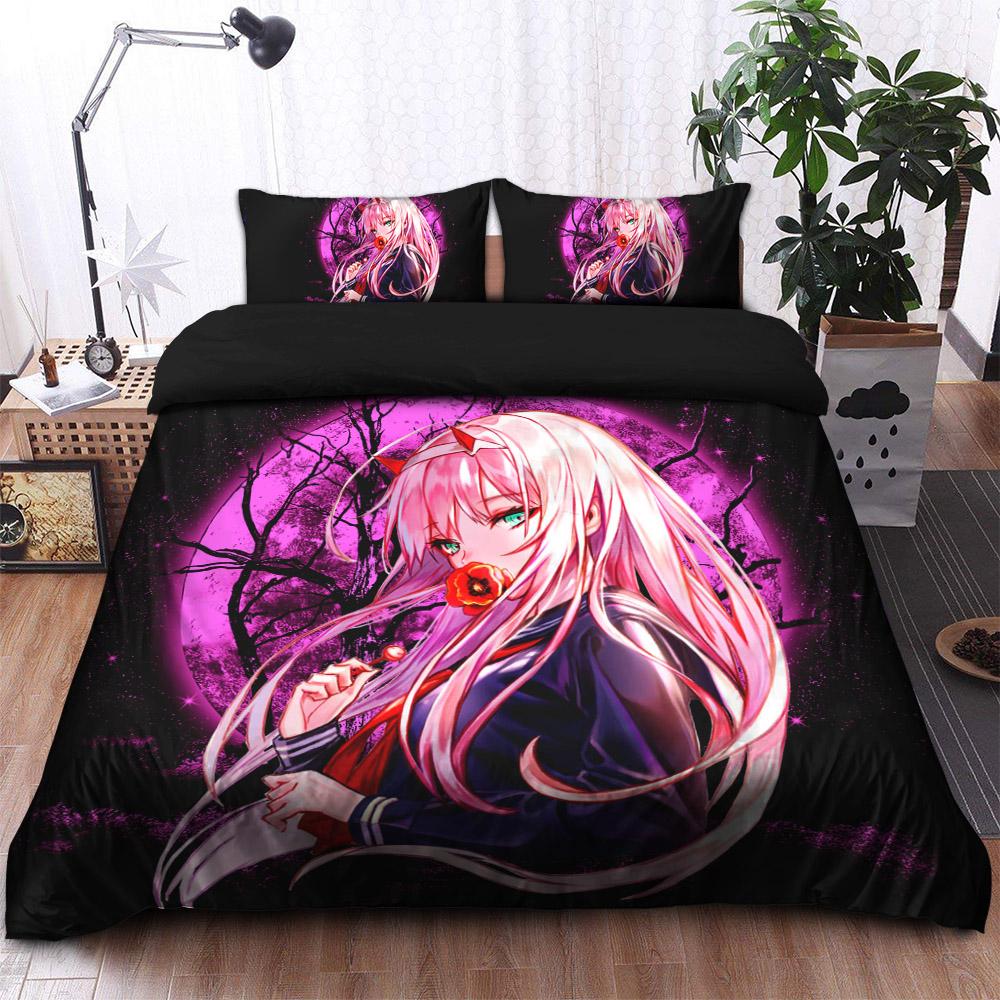 Darling In The Franxx Zero Two Moonlight Bedding Set Duvet Cover And 2 Pillowcases - Image 2