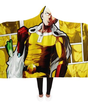One Punch Man Yellow Hooded Blanket