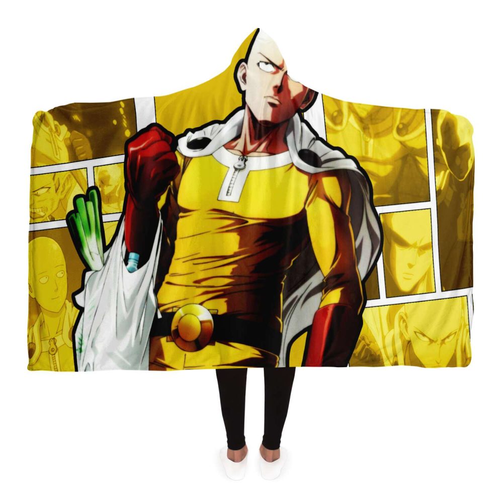 One Punch Man Yellow Hooded Blanket