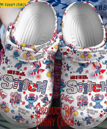 Happy 4Th Of July Stitch Crocs Style - Discover Comfort And Style Clog Shoes For Family