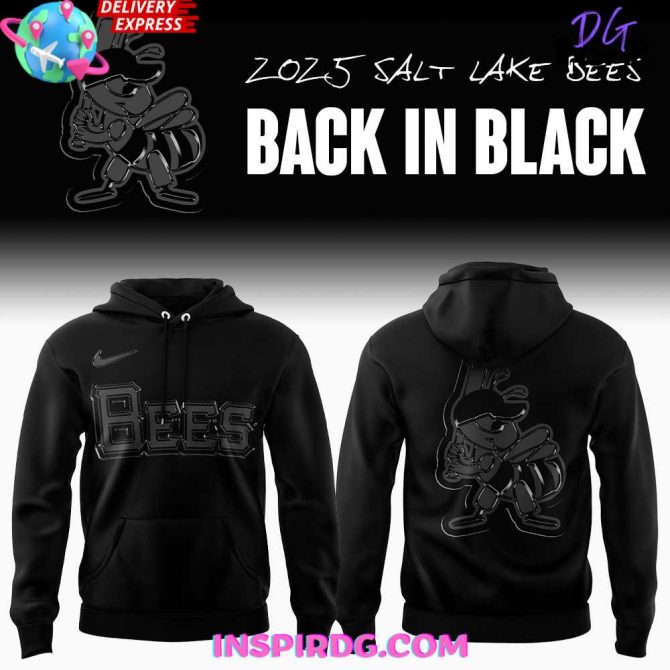 Salt Lake Bees “Back In Black” 2025 Special All Over Print Hoodie