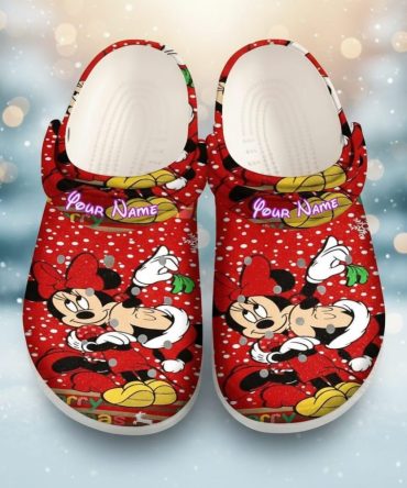 Personalized Disney Mickey Mouse And Minnie Christmas Crocs Croc Band - Discover Comfort And Style Clog Shoes Unisex Clogs Garden Shoes
