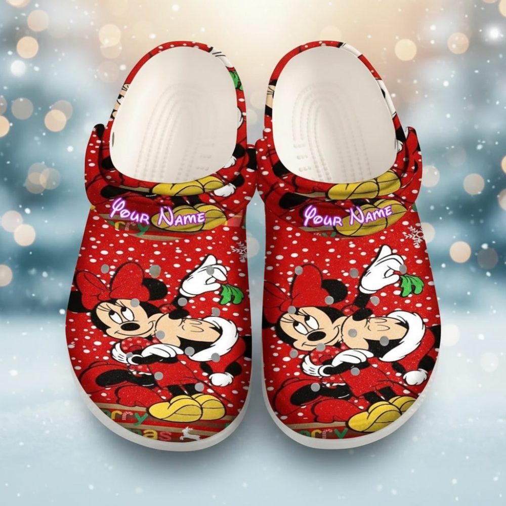 Personalized Disney Mickey Mouse And Minnie Christmas Crocs Croc Band - Discover Comfort And Style Clog Shoes Unisex Clogs Garden Shoes