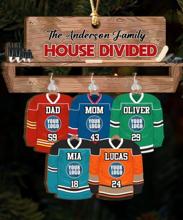 Hockey Family Ornament - Hockey Jerseys - Custom Team Logo Christmas Gifts For Hockey Lovers