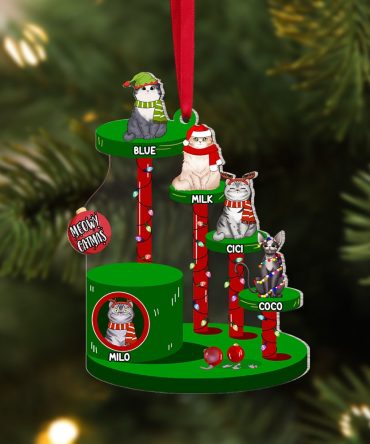 Personalized Gifts For Cat Lover Ornament 02Tomh290824Hg Meowy Catmas