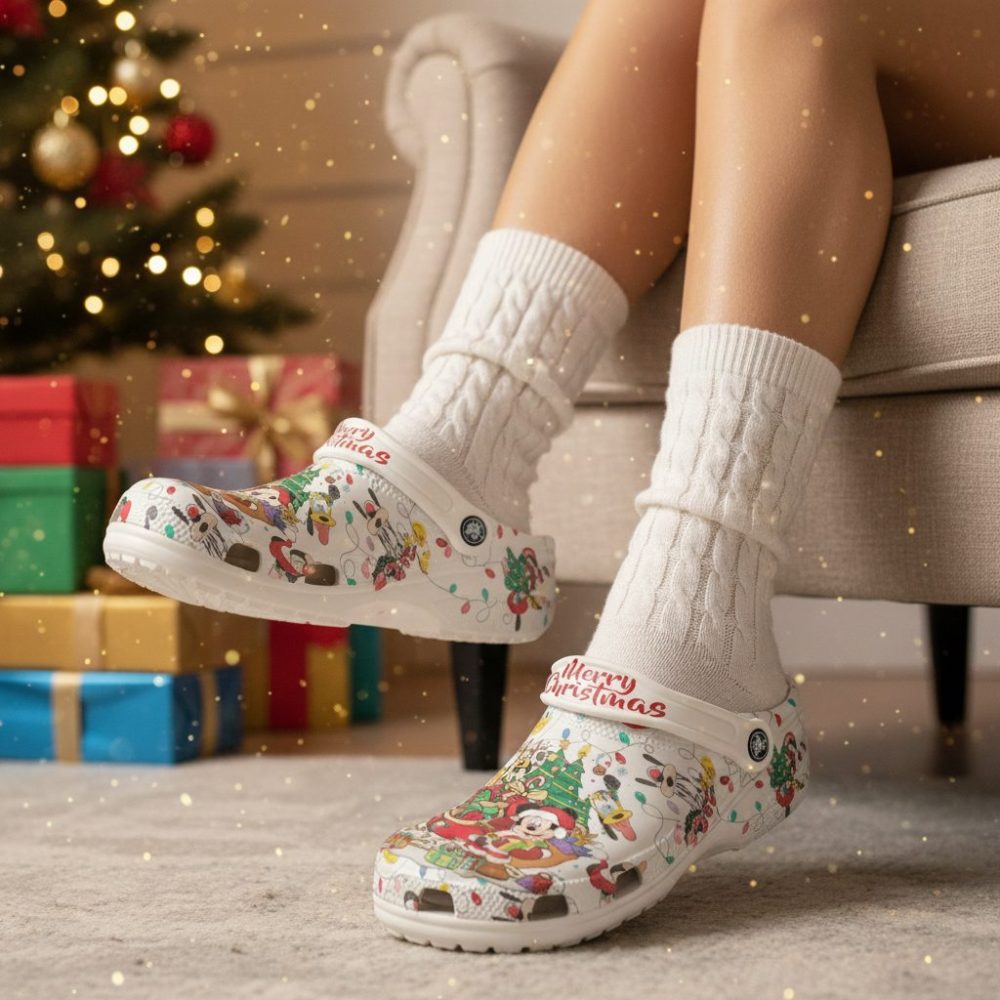 Merry Christmas Mickey Mouse Crocs Shoes - Discover Comfort And Style Clog Shoes Unisex Clogs Garden Shoes - Image 2