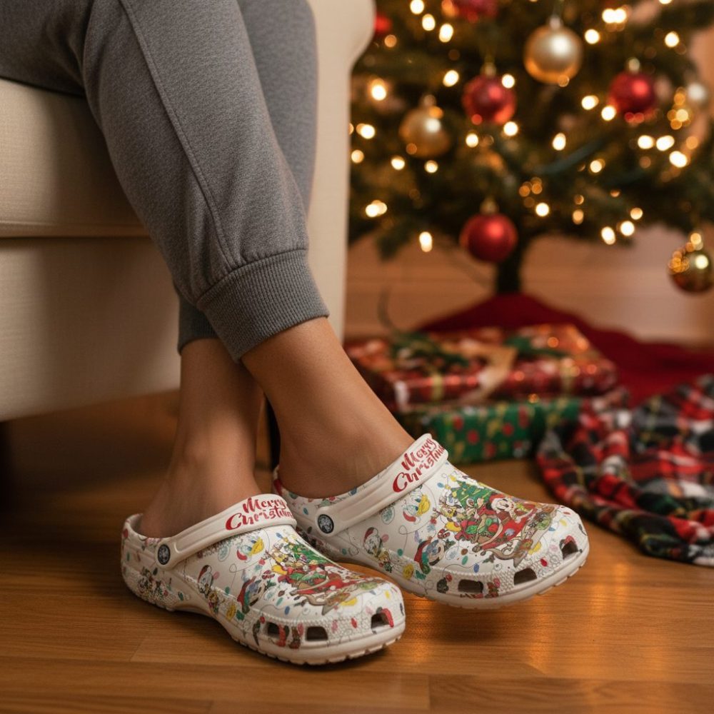 Merry Christmas Mickey Mouse Crocs Shoes - Discover Comfort And Style Clog Shoes Unisex Clogs Garden Shoes - Image 3