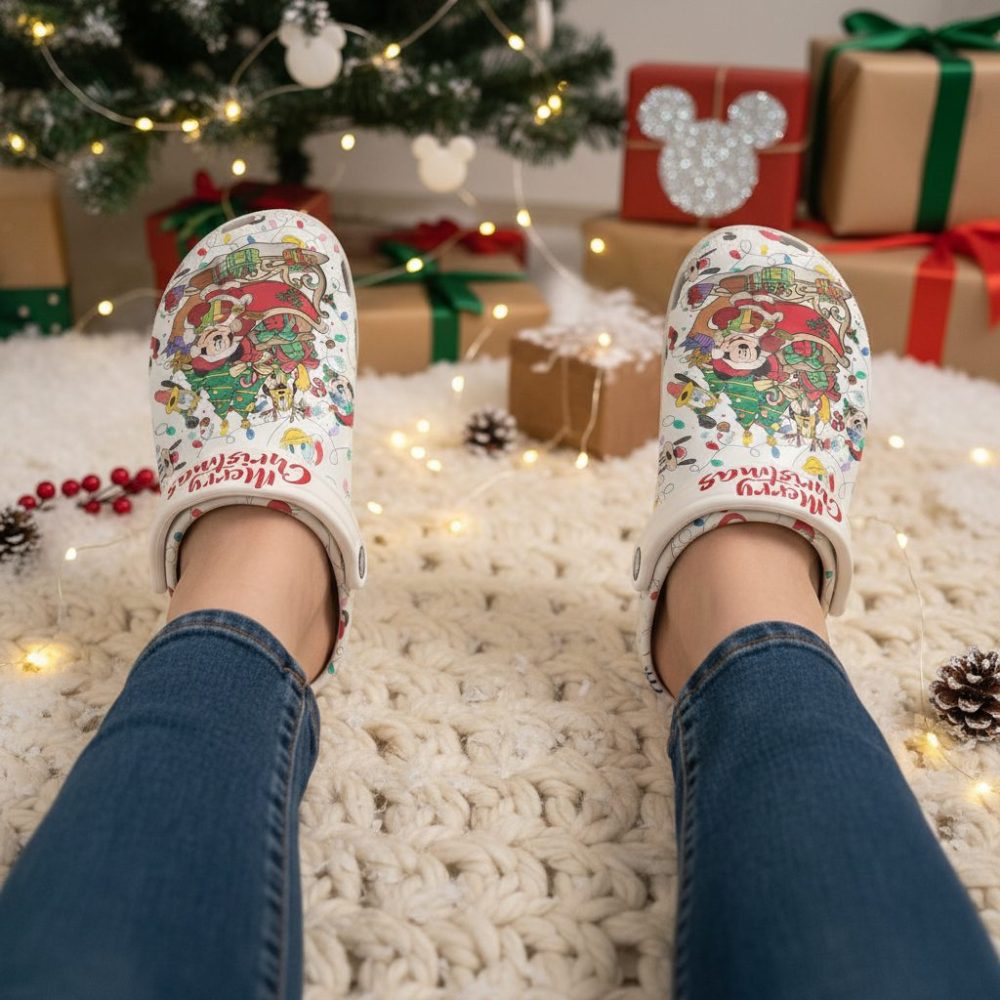 Merry Christmas Mickey Mouse Crocs Shoes - Discover Comfort And Style Clog Shoes Unisex Clogs Garden Shoes - Image 4