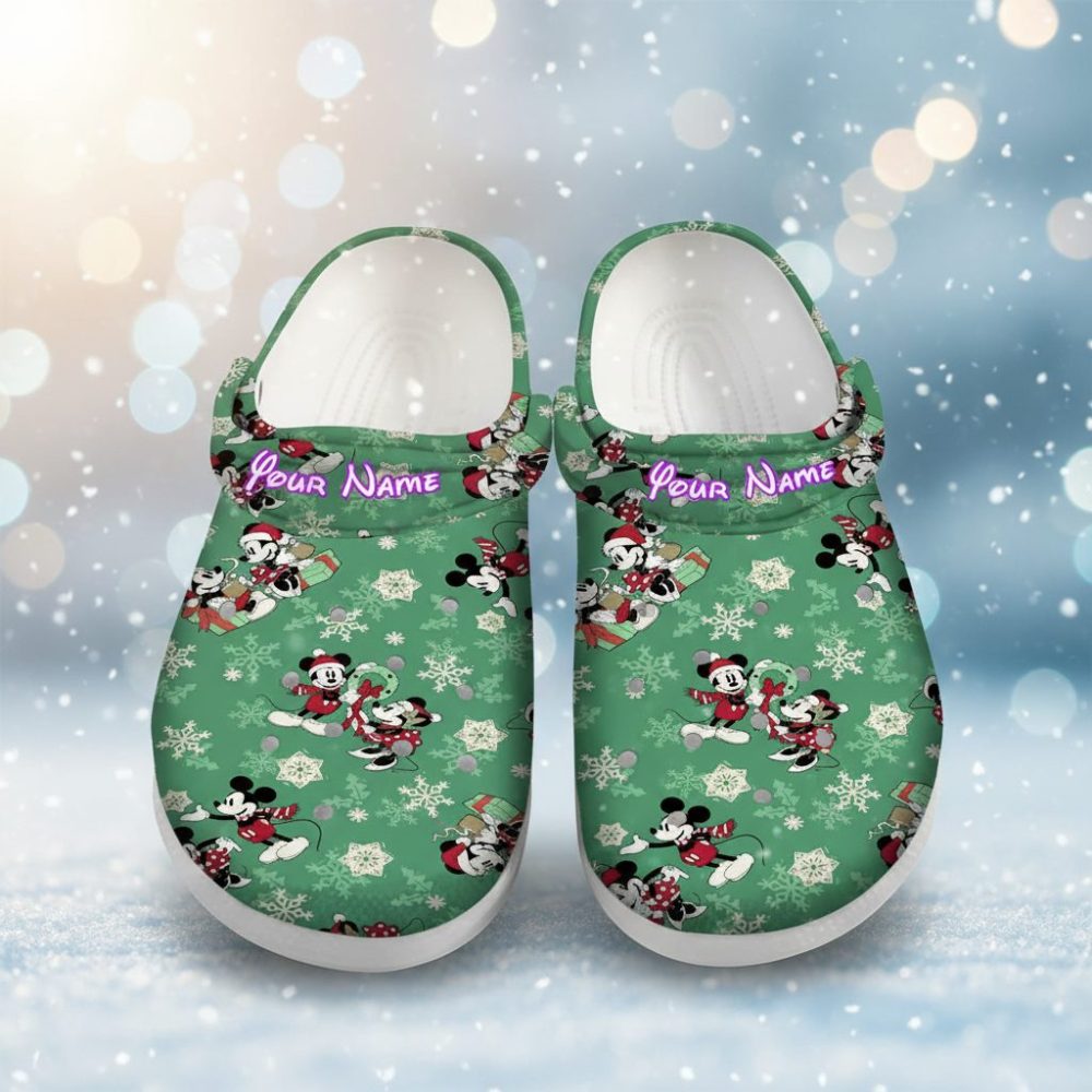 Personalized Minnie And Mickey Mouse Christmas Crocs For Adults - Discover Comfort And Style Clog Shoes Unisex Clogs Garden Shoes
