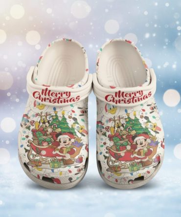 Merry Christmas Mickey Mouse Crocs Shoes - Discover Comfort And Style Clog Shoes Unisex Clogs Garden Shoes
