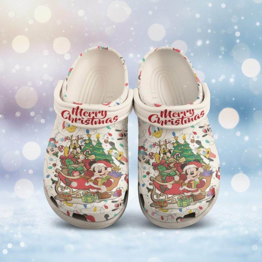 Merry Christmas Mickey Mouse Crocs Shoes - Discover Comfort And Style Clog Shoes Unisex Clogs Garden Shoes