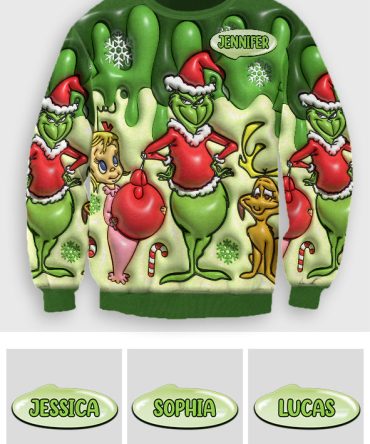 Merry Christmas - Personalized Stole Christmas Ugly Sweater Grinch Sweater