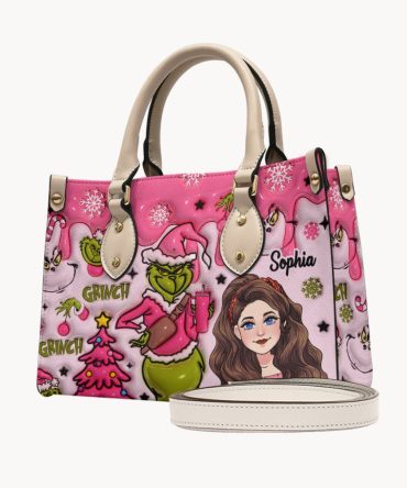 In My Grinch Era - Personalized Stole Christmas Leather Handbag Grinch Leather Handbag